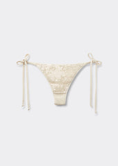 Brazilian String Swimsuit Bottom Sequin Net