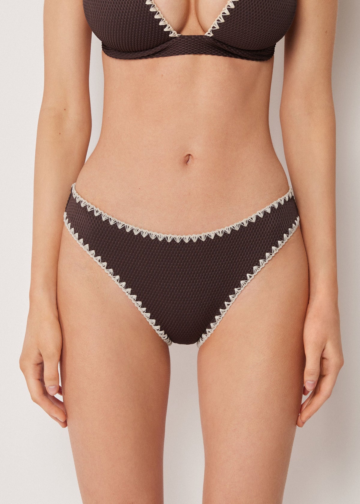Swimsuit Bottom Bicolor Embroidery