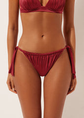 Shiny Satin Bikini Briefs with Side Ties