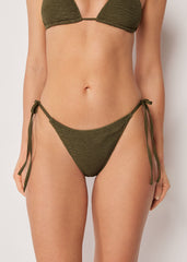 String Swimsuit Bottoms Crinkle Waves
