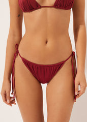 Shiny Satin Thong Swimsuit Bottoms