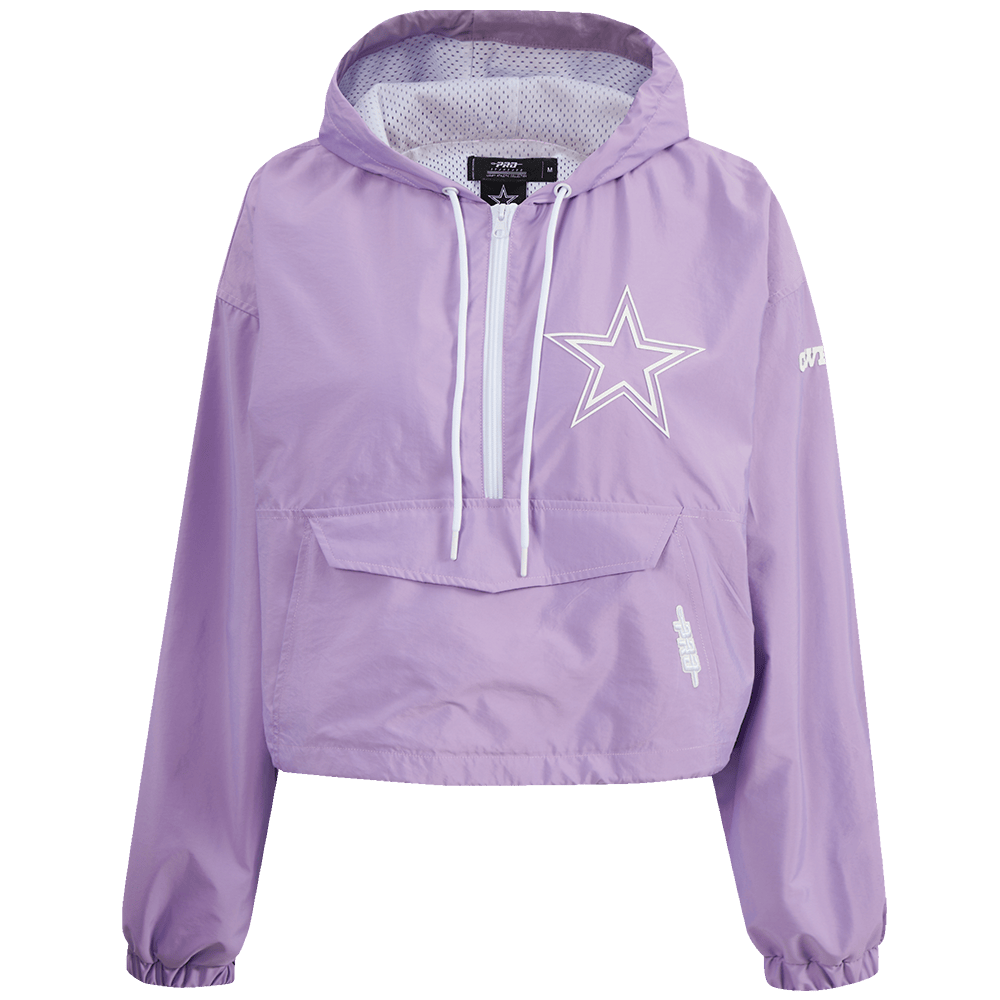 NFL DALLAS COWBOYS HOLOGRAM WOMEN'S 1/2 ZIP WIND JACKET (IRIDESCENT)