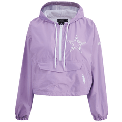 NFL DALLAS COWBOYS HOLOGRAM WOMEN'S 1/2 ZIP WIND JACKET (IRIDESCENT)
