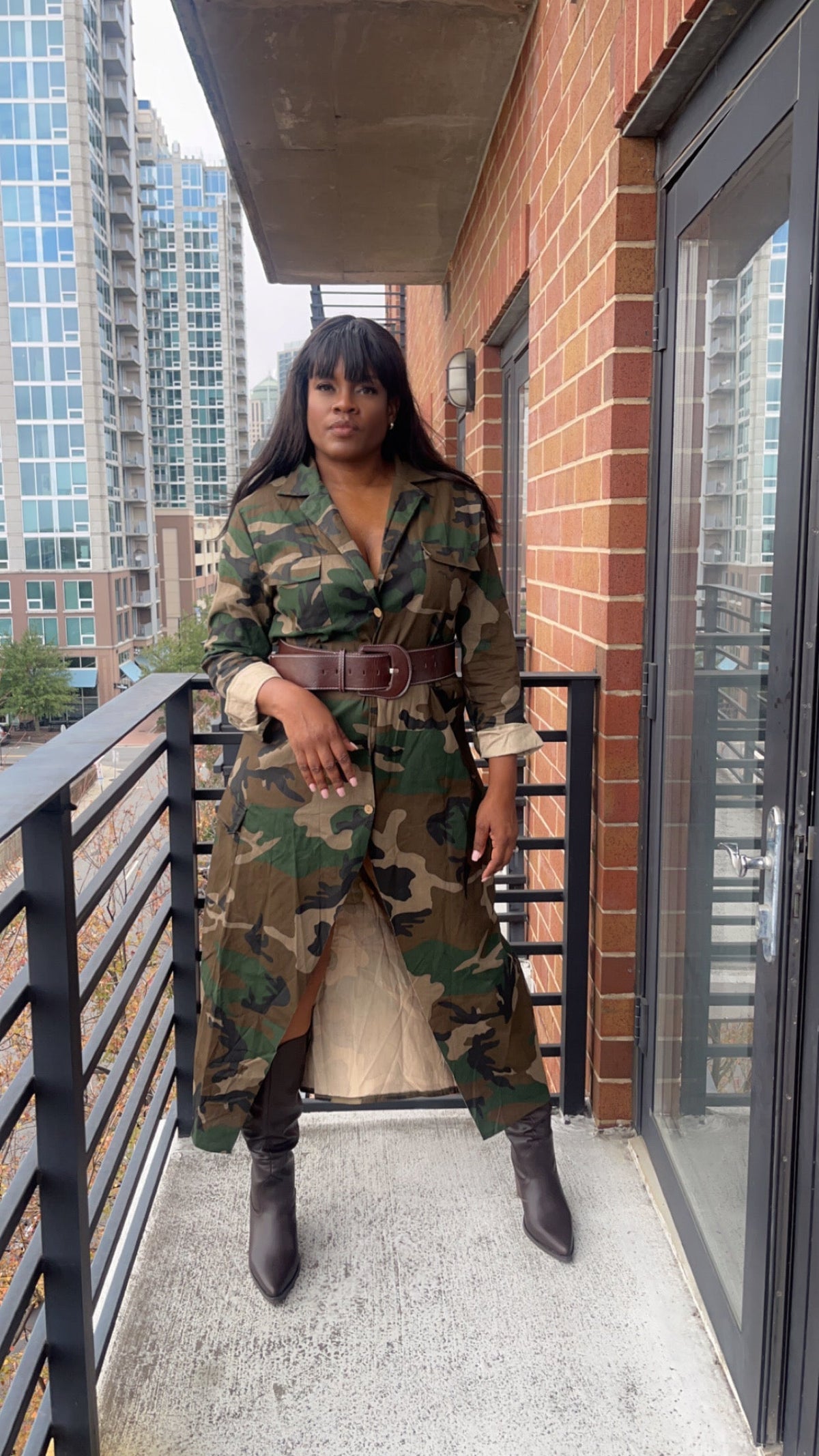 Courageous Camo Maxi  Dress